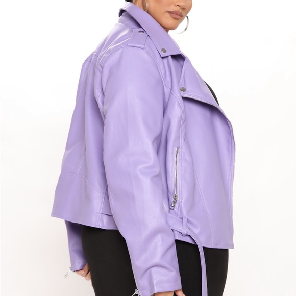 BNWT lavender faux leather moto jacket 1X $40 - Picture 3 of 6